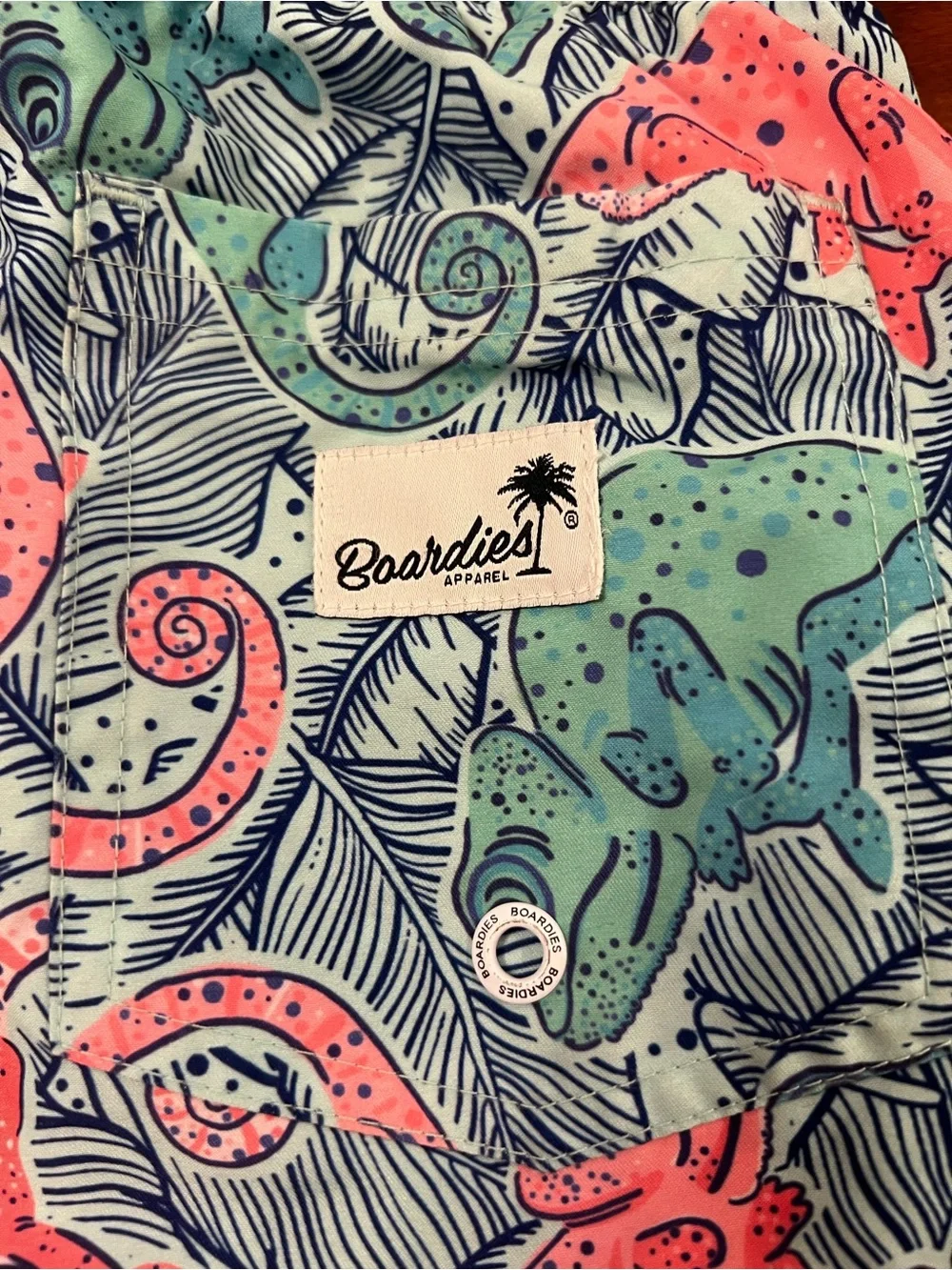 Boardies Apparel Kids Chameleon Swim Shorts Pink Blue Size 7-8